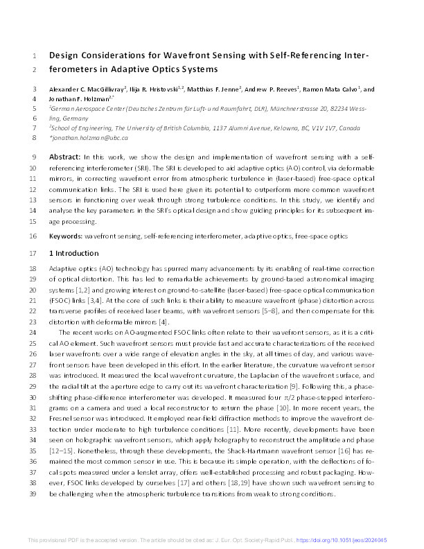 Design Considerations for Wavefront Sensing with Self-referencing Interferometers in Adaptive Optics Systems Thumbnail