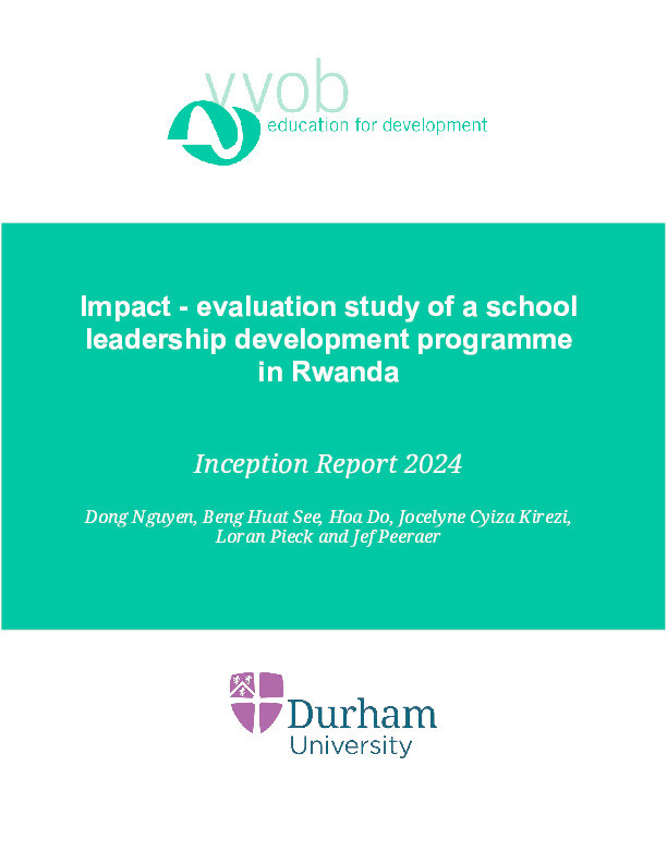 Impact-evaluation study of a school leadership development programme in Rwanda - Inception Report, VVOB – Education for Development Thumbnail