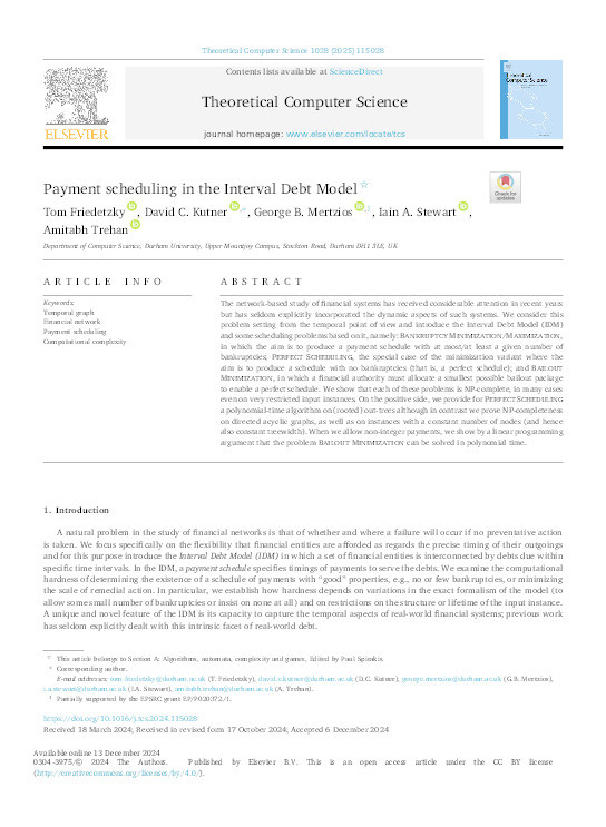 Payment Scheduling in the Interval Debt Model Thumbnail