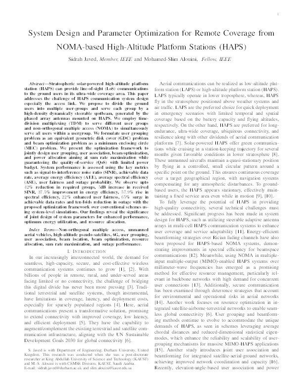 System Design and Parameter Optimization for Remote Coverage from NOMA-based High-Altitude Platform Stations (HAPS) Thumbnail