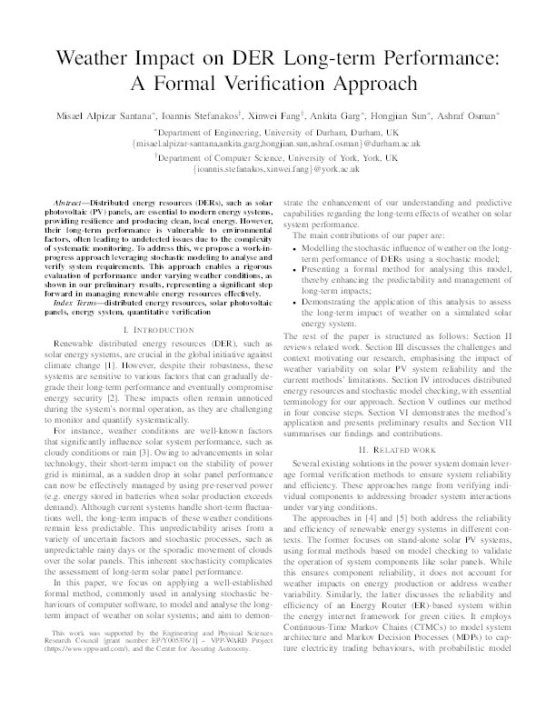 Weather Impact on DER Long-term Performance: A Formal Verification Approach Thumbnail