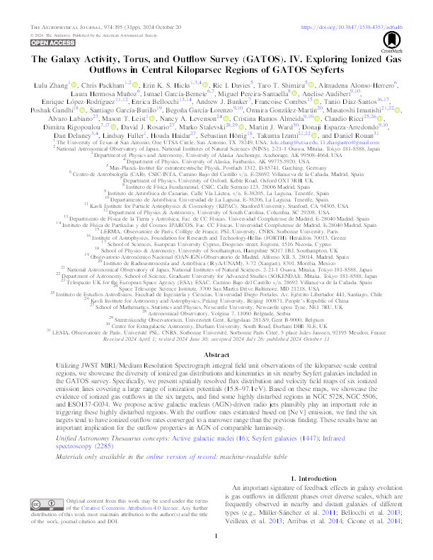 The Galaxy Activity, Torus, and Outflow Survey (GATOS). IV. Exploring Ionized Gas Outflows in Central Kiloparsec Regions of GATOS Seyferts Thumbnail