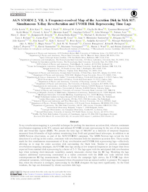 AGN STORM 2. VII. A Frequency-resolved Map of the Accretion Disk in Mrk 817: Simultaneous X-Ray Reverberation and UVOIR Disk Reprocessing Time Lags Thumbnail