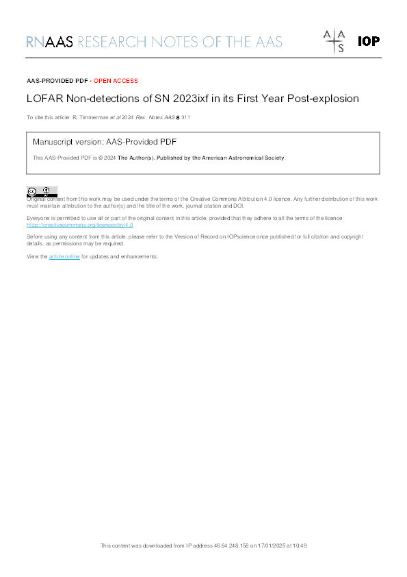 LOFAR Non-detections of SN 2023ixf in its First Year Post-explosion Thumbnail