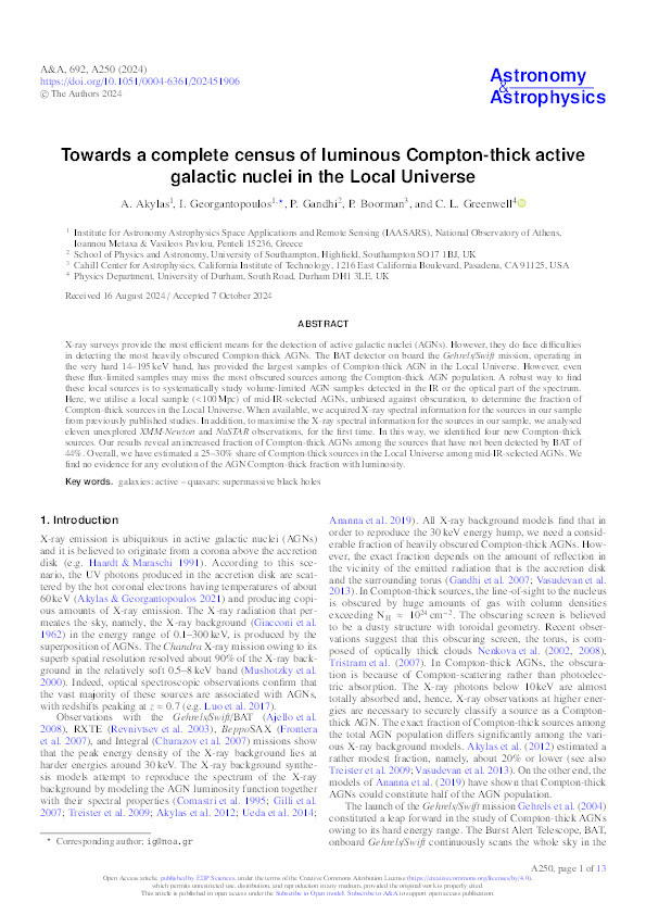 Towards a complete census of luminous Compton-thick active galactic nuclei in the Local Universe Thumbnail