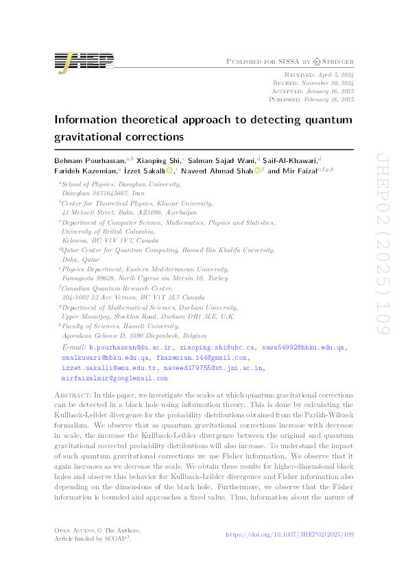 Information theoretical approach to detecting quantum gravitational corrections Thumbnail