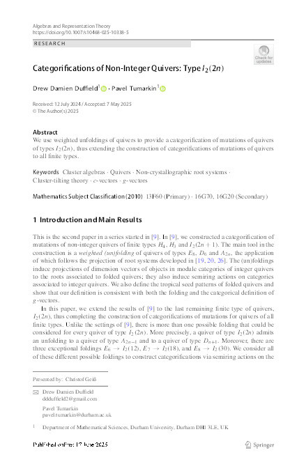 Categorifications of Non-Integer Quivers: Type $I_2(2n)$ Thumbnail