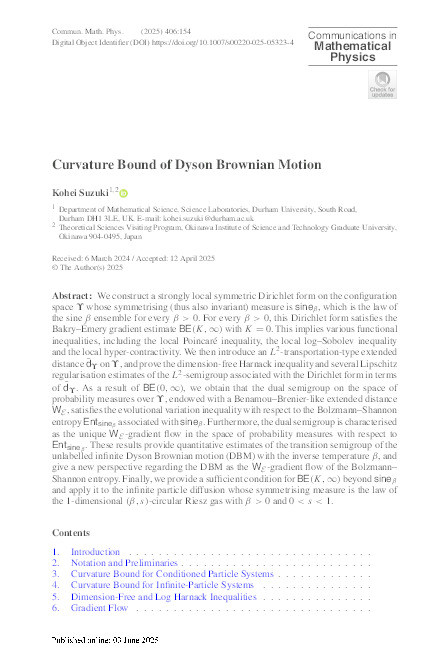 Curvature Bound of Dyson Brownian Motion Thumbnail